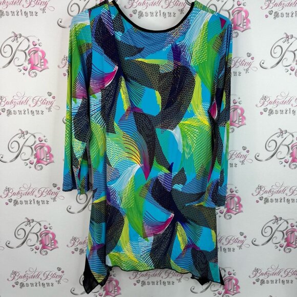 Peter nyguard blouse swirls luxury multicolor  Abstract Women's Top - Picture 2 of 11